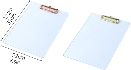 Miniatura 2 de Files Folder Acrylic File Clipboard Folder Writing Pad File Clipboard for Doctor Office Files Organizer (Color  Gold)