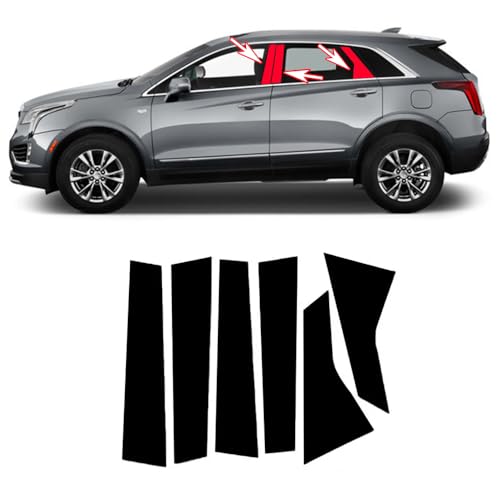 6pcs Black for Cadillac XT5(2016-2023) Car Window Center Pillar Stickers Car Window Trim Protect The Center Pillar Prevent Scratches Tuning Accessories
