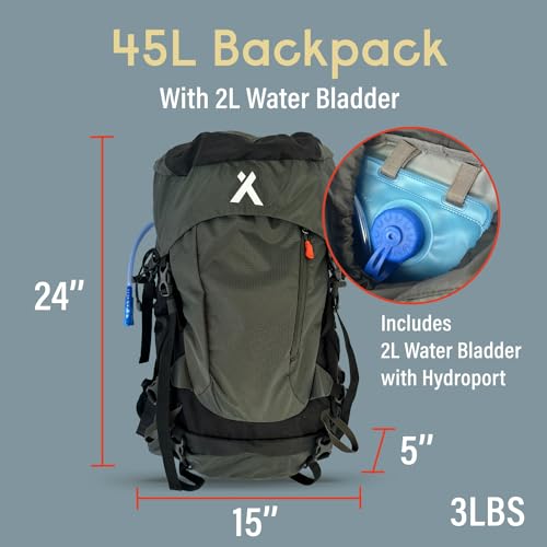 Mochila deportiva Bear Grylls 45L para senderismo negra miniatura 2