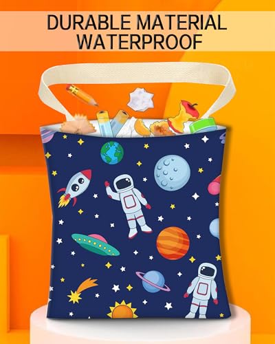 Image of Car Trash Can, Durable Hanging Car Trash Garbage Bag, Cute Automotive Garbage Cans Organizer, Cute Blue Astronauts