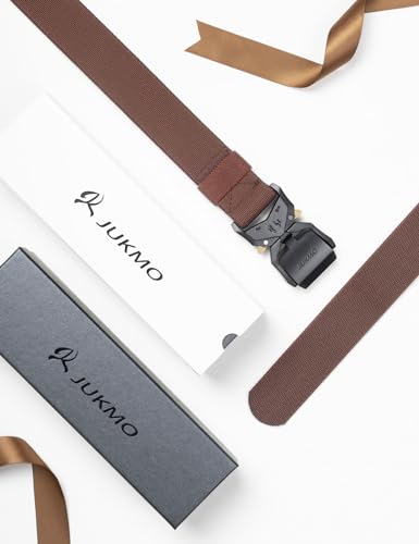 Image of JUKMO Tactical Belt, Military Hiking Rigger 1.5 inch Nylon Web Work Belt | Heavy Duty Quick Release Aluminum Alloy Buckle & Stretch Belt Strap