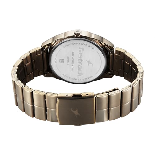 Image of Fastrack Chrome K Quartz Analog with Green Dial Titanium Stainless Steel Strap Watch for Men - 3273QM02