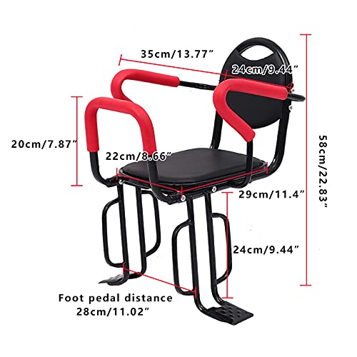 PEALOV Child Bike Seat Rear Mount,Bicycle Baby Kids Rear Seat With Cushion&Backrest Foot Pedals/Armrest,Safety Belts⌠- Image 8