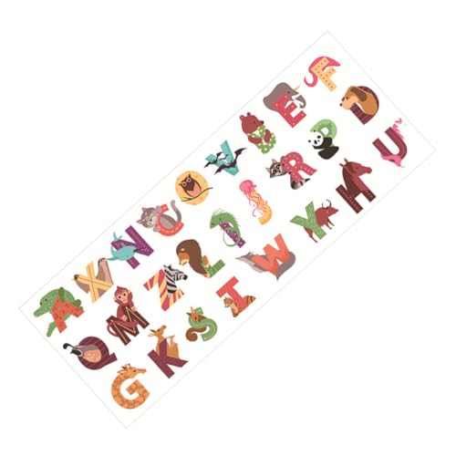 Vinilos decorativos de alfabeto con animales, 26 piezas, PVC educativo