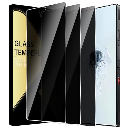 Image of (3 Pack) for ZTE Nubia Red Magic 10 Pro / 10 Pro+ /10 Air /10S Pro / 10S Pro+ Privacy Screen Protector,Anti-Spy Tempered Glass flim,9H Hardness,Anti-Scratch, Case Friendly, Bubble Free