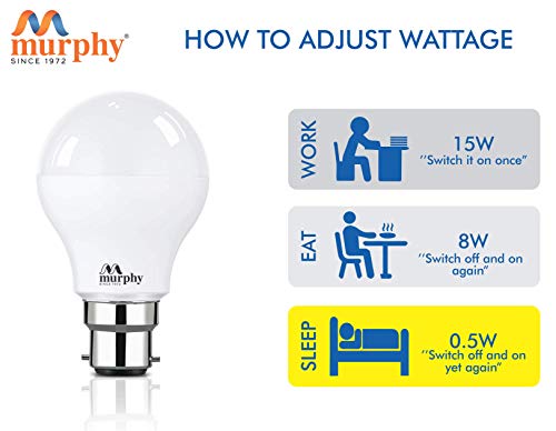 Image of Murphy 15W LED Bulb, (Cool White ) - Pack of 4