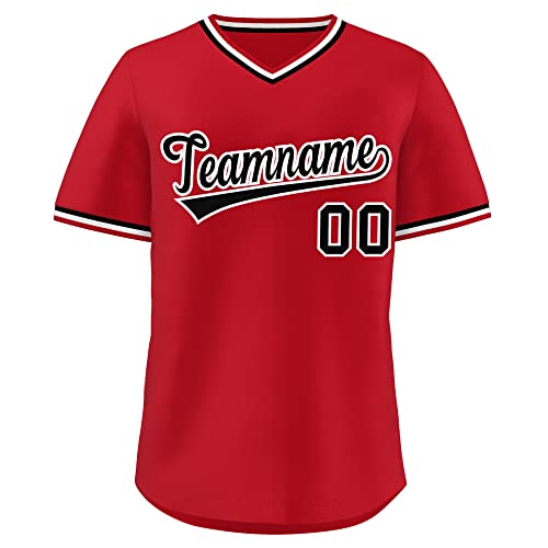 KXK Custom Baseball Jersey Stitched Personalized Name Number Hip Hop Athletic V-Neck Shirts for Men Women Youth