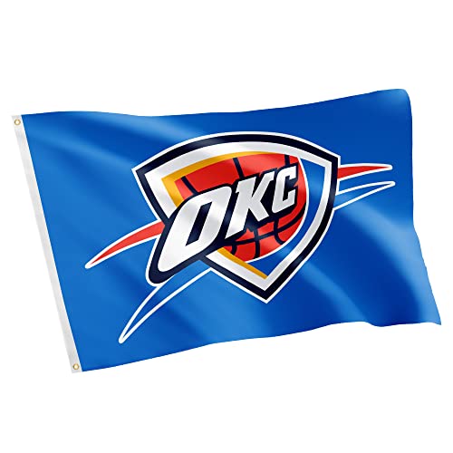 Desert Cactus Oklahoma City Thunder Flag NBA 100% Polyester Indoor Outdoor 3x5 feet National Basketball Association Team Flags OKC (Flag #1)
