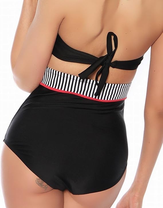 Boolavard Women Vintage 50s Pinup Girl Rockabilly High Waist Retro Bikini Swimsuit Set3