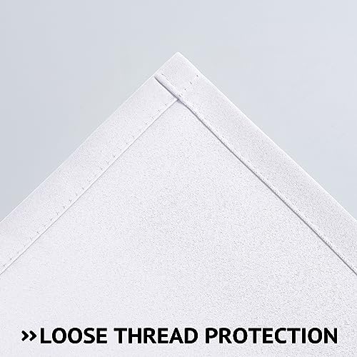 Image of COSVIYA Grommet Room Darkening Pure White Curtains 84 inch Long for Bedroom | Light Blocking Insulated Thermal Curtains for Living Room, Blackout Thick Polyester Window Drapes,52x84 inches, 2 Panels