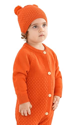 Newborn Baby Boy Long Sleeve Knitted Romper Warm Bodysuit Knitted Winter Clothes 0-24 Months