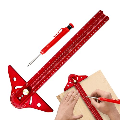 Gramil Para Carpintería | Escuadra Regla De Carpintería | Regla De Medición Multifuncional Ajustable Ligera De Aluminio Para Marcaje Y Construcción