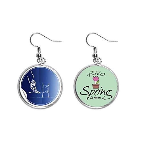 Pendientes de esqui de regalo original para esquiadoras joyeria de deporte de invierno colgante