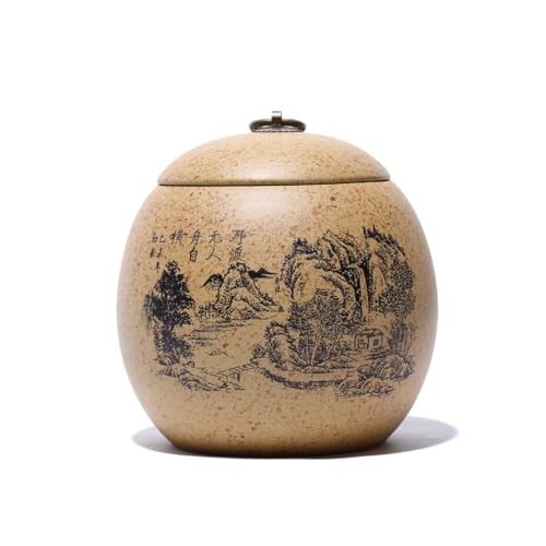 SOBOLON Contenedor de Azúcar Lata de té sellada con Arena púrpura, Lata de té de Almacenamiento con Vista a la montaña, contenedor de Almacenamiento de té for Cocina casera Contenedor de Café(A)