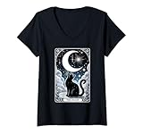 Photo Gallery donna the cresent moon tarocchi carta vintage black cat donna uomo maglietta con collo a v Photo Gallery donna the cresent moon tarocchi carta vintage black cat donna uomo maglietta con collo a v