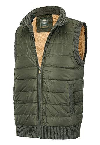 Image of Spanye Men's Casual Vest Padded Puffer Jacket Vests Stand Collar Plus Size Warm Sleeveless Coat