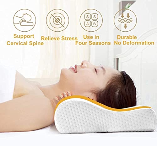 Image of Orthopedic Cervical Pillow for Neck and Shoulder Pain Relief Ergonomic Memory Foam Pillows for Sleeping Ideal for Chronic Neck Pain & Spinal Alignment Spondylitis & Contour Pillow (Design 1)