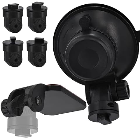iSaddle Mini Windshield Suction Cup Mount Holder & Dashboard Adhesive Sticky Mounting Bracket for Apeman Ssontong Biuone iZEEKER Z-Edge Spade Nexar Seegar iiwey HaHoco (4 Camera Joints Included) Cover