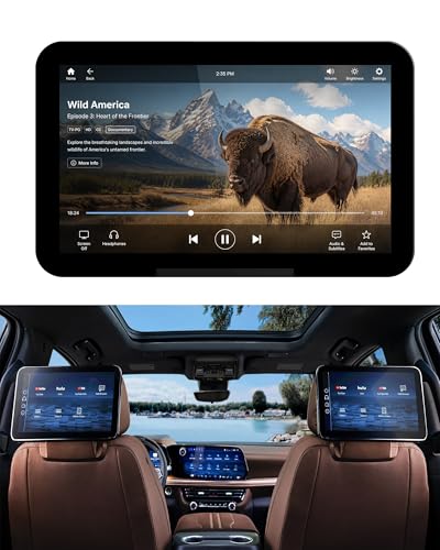 85100044 12.6" Headrest Display, Rear Seat Entertainment LCD Display Screen Fits for 2021-2023 Chevy Suburban Tahoe GMC Yukon XL, 2021-2024 Cadillac Escalade, Headrest Back Seat TV