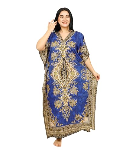 Ladies Long Kaftans Kimono Maxi Style Dresses Women in Regular to Plus Size Cover up (Blue Teal)3