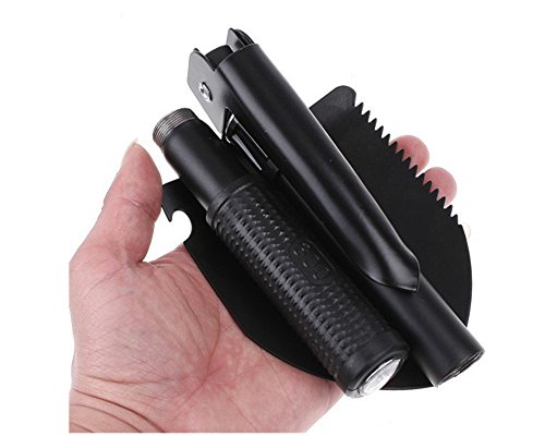 Camping Folding Shovel,Multi-Functional Survival Spade Military Mini Portable Stainless Steel Shovel For Camping, Backpacking, Gardening, Hiking (Black) #TOP5