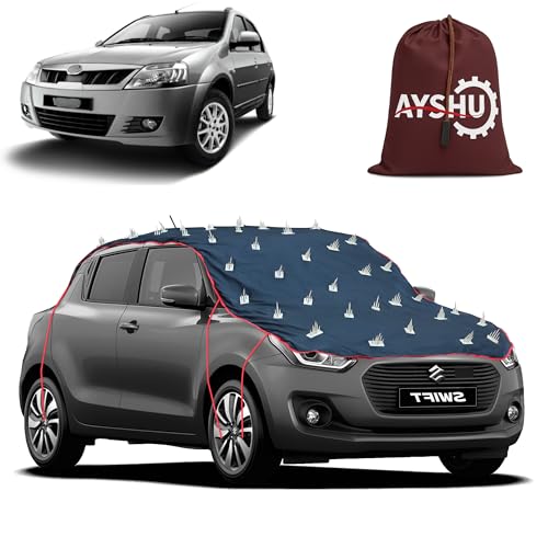 Image of AYSHU Water-Resistant Spike Car Cover for Mahindra Renault - Protects from Dogs, Monkeys, Dust, Sunlight & UV - Full Roof Universal Fit