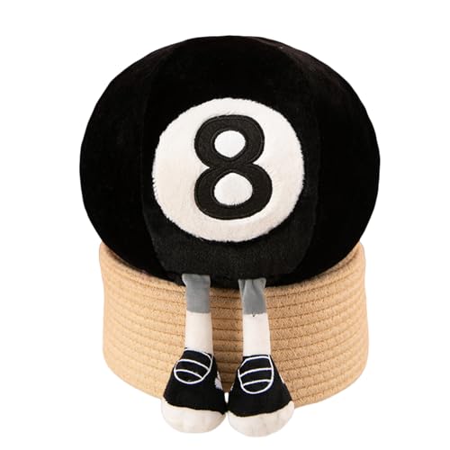 XIGUI 13 inch Billiards Plush Toy Pillow Soft, Round Black 8-Ball Cushion, Soft Plush Cushion for Home and Pool Table Decoration, Perfect 8-Ball Pillow Gift for Billiard Lovers (Billiards)