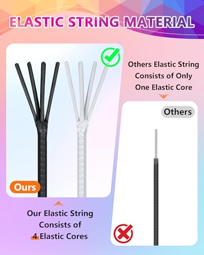 image for 2 Rolls FIVEIZERO Black White Elastic Bracelet String,1mm,1.2mm,1.5mm 