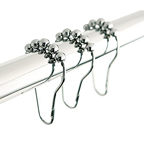 Thebathmart Stainless Steel Shower Curtain Hooks, Polished Chrome, Set Of 12 Rings #TOP2