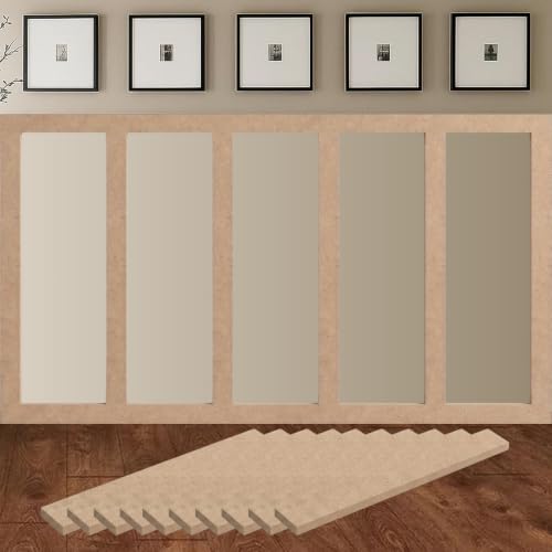 Birdeco Pre-Cut Wall Molding Kit Raw MDF Board and Batten 10 Pack