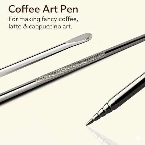Image of AGARO Milk Frothing Pitcher - 350ml Stainless Steel Coffee Jug with Latte Art Pen | Durable 304 Steel Espresso Pitcher for Milk Frothing, Cappuccino & Barista Tools