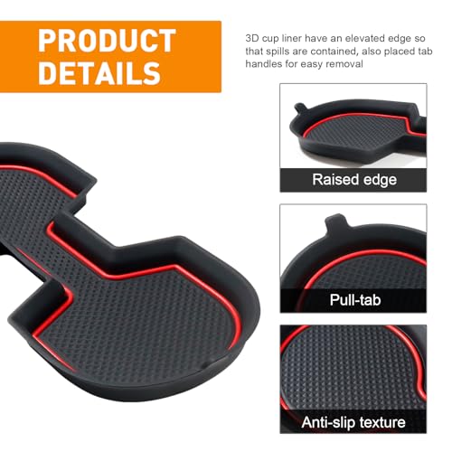Inserciones para portavasos Nissan Sentra 4 pcs silicona miniatura 3