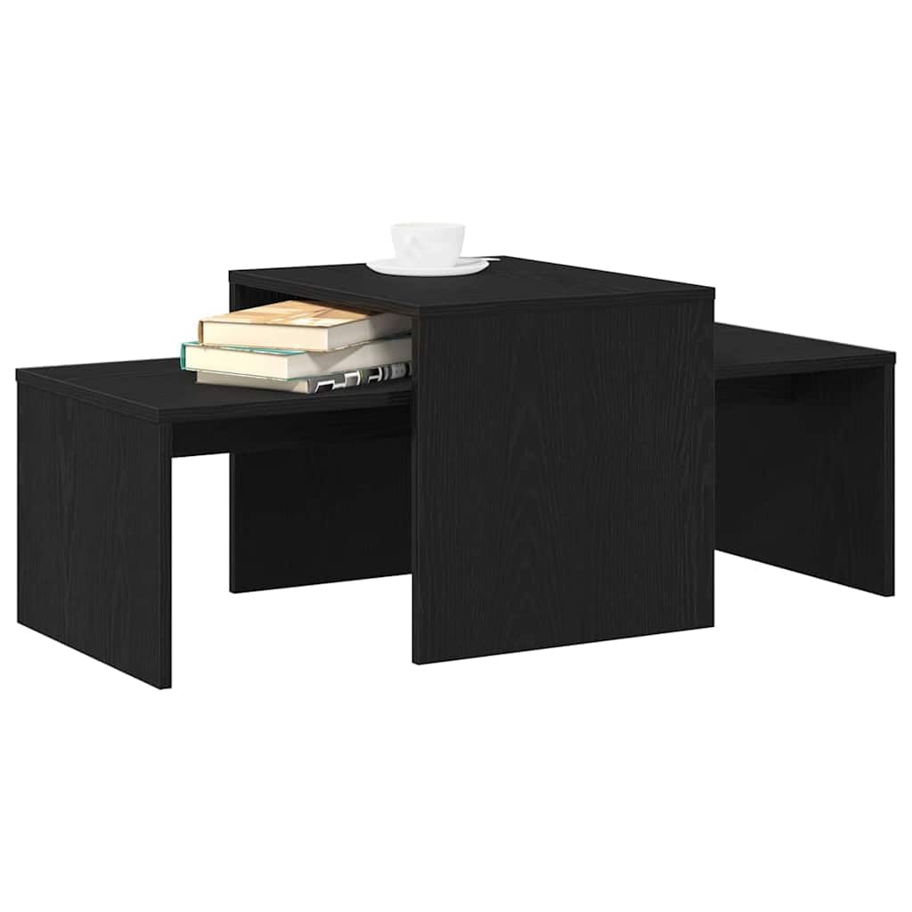 vidaXL Tables gigognes Chêne Noir 100 x 48 x 40 cm Bois d'ingénierie, Tables gigognes pour Salon Moderne, Meuble Durable, Gain de Place et Accents contemporains