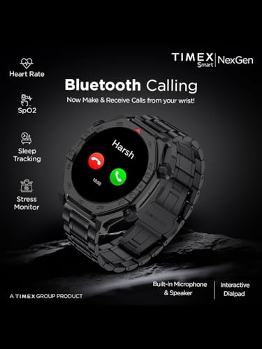 Image of TIMEX Smart NexGen 1.43 inch(3.6cm) AMOLED Display with Functional Crown and BT Calling Smartwatch for Unisex - TWTXW700T