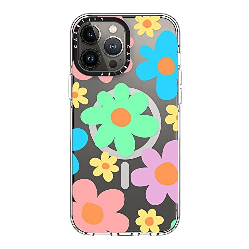 Coque transparente pour iPhone 13 Pro Max Magsafe antichoc fleur pastel