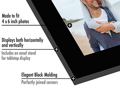 Image of Americanflat 4x6 Picture Frame with Shatter-Resistant Glass - Set of 2 - Signature Collection - Gallery-Style Frames Made of Engineered Wood - Picture Frames for Tabletop and Wall Display - Black