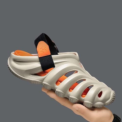 Summer Men's Outdoor cave Shoes, Wearing Cool Slippers with Toe caps, Anti Slip Work Garden Shoes4