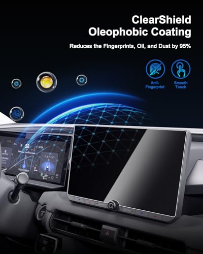 Image of SHAOHAO for 2026 Toyota RAV4 Screen Protector for 2026 Toyota RAV4 / RAV4 Hybrid Accessories (LE /XLE Premium /SE /Woodland) 10.5 In Touchscreen Tempered Glass Anti Scratch & Fingerprint Vibrant Clarity