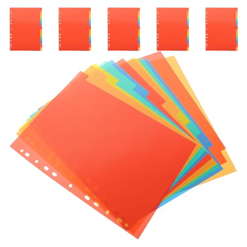 Separadores de carpeta con pestañas organizadores plásticos PRETYZOOM para archivador de anillas