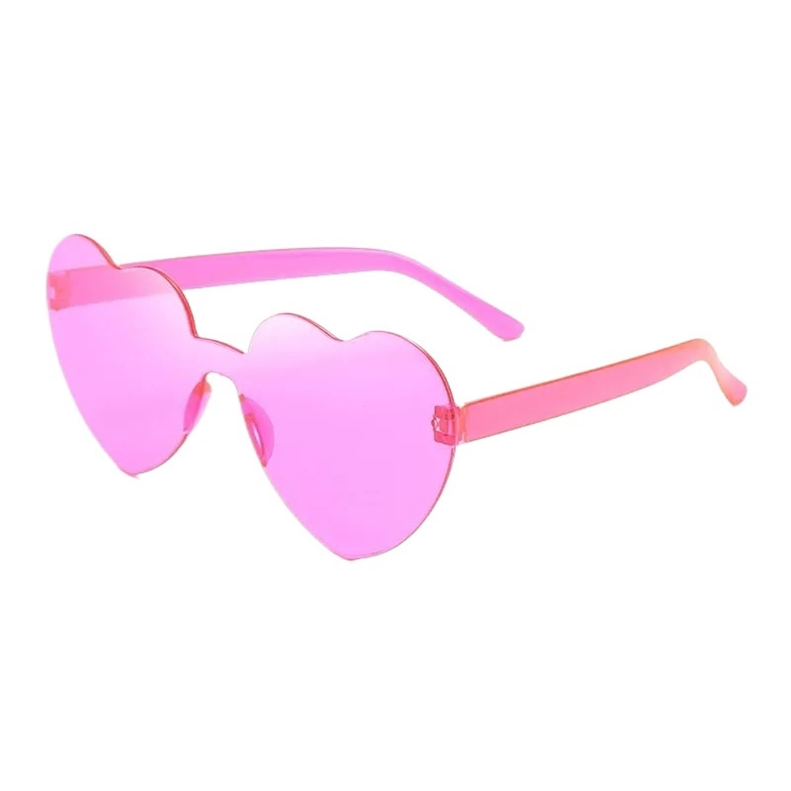 20pcs Heart Loving Sunglasses for Women Jelly Color Frameless Shaped One-piece Glasses Dazzling For Night Out Party