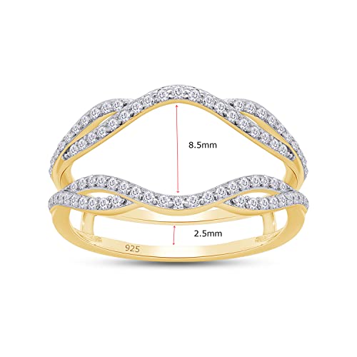 SAVEARTH DIAMONDS 2/5 cttw Round Cut Moissanite & Lab Grown Diamond Double Infinity Wedding Ring Guard Enhancer For Women In 14K Gold Over Sterling Silver (0.40Cttw)3