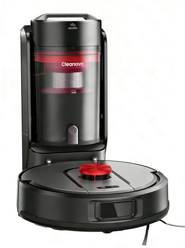 Vexilar Saugroboter mit Wischfunktion, Staubsauger Roboter mit Beutellose Entleerungsstation, 3-in-1 Saug und Wischroboter für Tierhaare, Teppiche, Hartböden-Rot