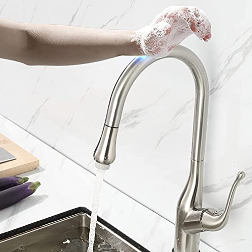 Grifo de cocina con sensor automático mezclador extraíble de dos funciones 3