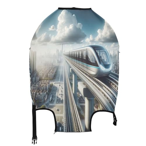 Joisal City Skyline Train Luggage Covers for Suitcase Tsa Approved Fit 18-32 Inch Suitcase Protector2