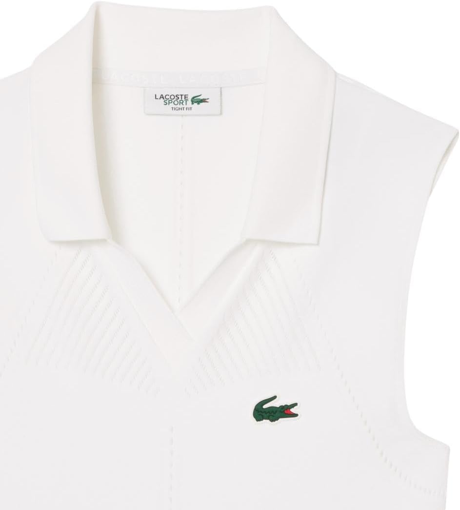 Lacoste Womens Sleeveless Stretch Knit Tennis Polo Shirt - Image 6