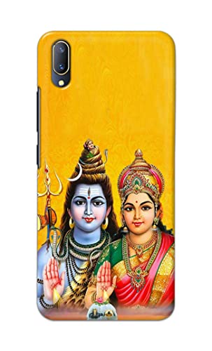 Image of PRINTFIDAA Lord Shiva Parvati Yellow Background Printed Designer Hard Back Case Cover for Vivo V11 Pro / X21s -(UO) MVN1008