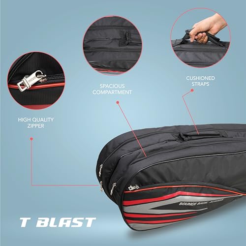 Image of TANSO Windbender Full Graphite Ultra Light Weight Badminton Racquet with T-Blast Badminton Kit Bag (32 Lbs Tension, 680 mm Long, 77 Grams, Strung with Premium Strings)