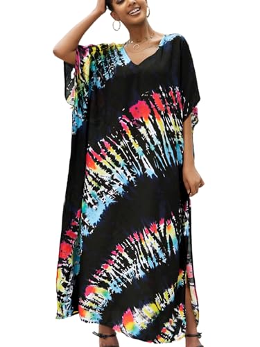 Image of Kaftan Dresses for Women Plus Size Bathing Suit Cover up Caftan Maxi Beach Dresses