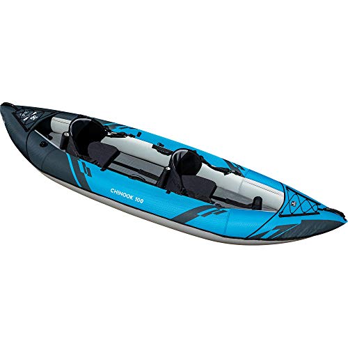 Aquaglide Chinook 100 2 Man Kayak Blue - Kayak Uniquement - Unisexe - Siège Core 2 (avec Porte-Cannes) - Bouchons de vidange