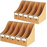 10 Stück Stehsammler, Zeitschriftensammler aus Kraftpapier, Stehordner Archiv-Stehsammler, Pappe Stehordner für Schreibtisch, Archiv und Aufbewahrung